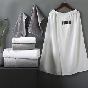 Envoltura de ducha de Spa con tejido de gofre de algodón personalizado para mujer para salón logotipo personalizado Toalla de envoltura de cuerpo de Sauna - Product Image 1