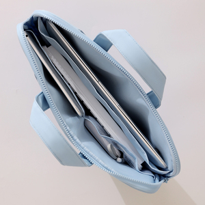 कस्टम लोगो 15.6 इंच कंप्यूटर बैग लैपटॉप केस आस्तीन के साथ फ्लुफी पैडड प्यूफी लैपटॉप बैग - Product Image 5