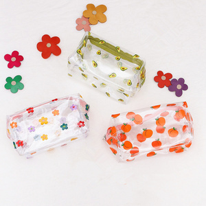 Clear PVC Cosmetic Bag Waterproof <b>Makeup</b> Pouch Custom Printed Zipper Travel Toiletry <b>Case</b> Gift - Product Image 3
