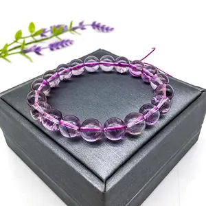 Wholesale Natural hot sale amethyst bracelets purple crystal jewelry heading amethyst 8 mm beads gemstone for woman and gifts