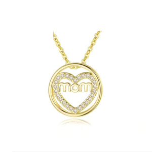 Collana con ciondolo a forma di cuore per donna, regalo per la mamma, gioielli alla moda da indossare ogni giorno - Product Image 2