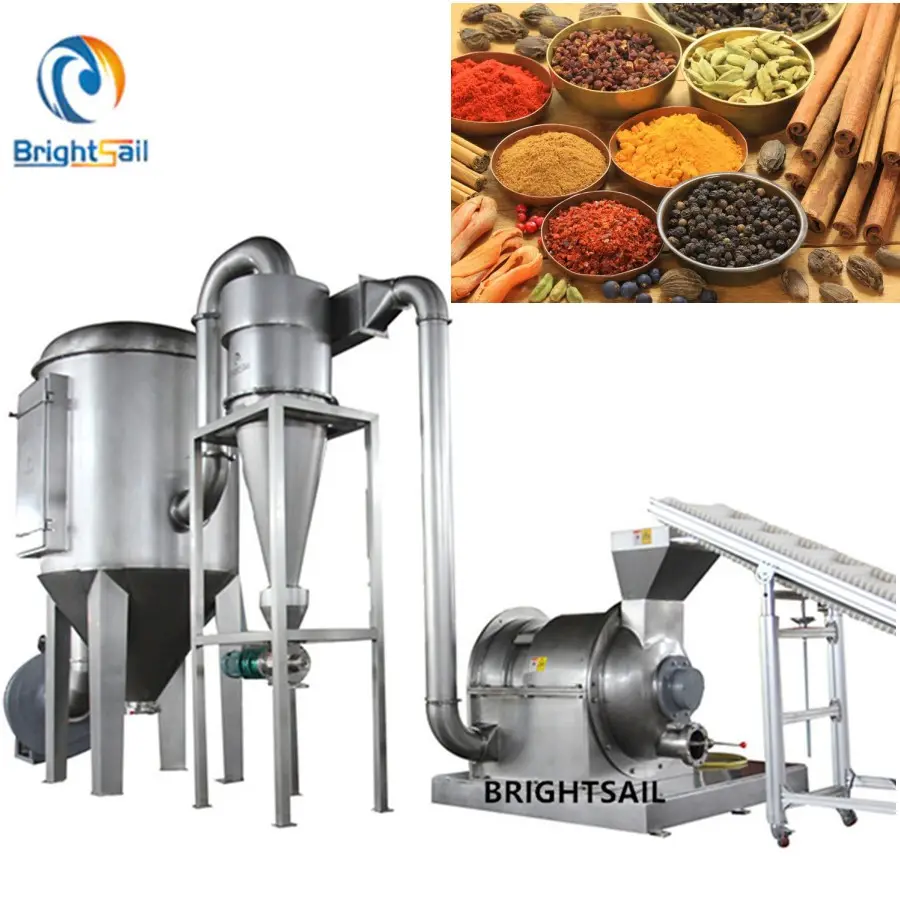 Brightsail Indian Masala Powder Making Brightsail 60 Mesh Máquina de pulir cúrcuma con precio industrial