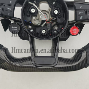 สินค้าใหม่มาแรง พวงมาลัยคาร์บอนไฟเบอร์หุ้มหนังแบบเจาะรู พร้อมไฟ LED สำหรับรถยนต์ออดี้ รุ่น A3 A4 A4L A5 A7L A8 Q5 Q7 B9 A6 R8 - Product Image 2