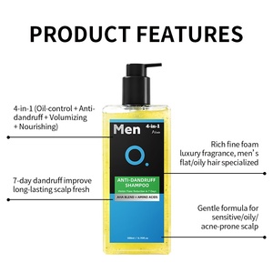 Shampoo pour hommes de luxe, contrôle du sébum, antipelliculaire, AHA, caféine, renforce les racines des <span class=keywords><strong>cheveux</strong></span>, shampooing pour hommes - Product Image 3