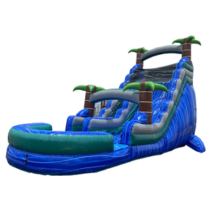 Glissière d'eau gonflable de palmier commerciale la plus populaire de 29 pieds avec le parc aquatique gonflable extérieur de bord de l'eau d'enfants de piscine - Product Image 2