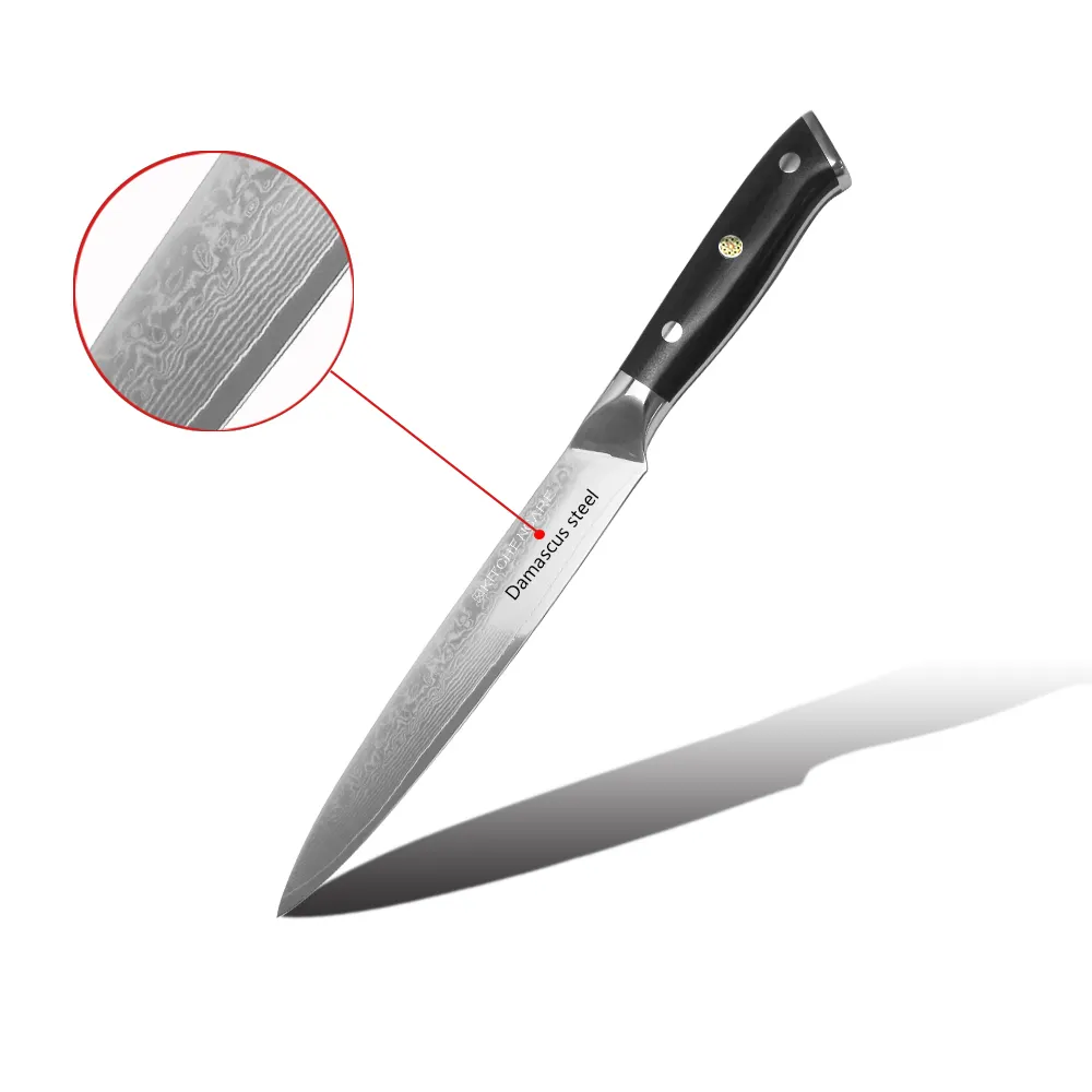 Hip-home new release Stainless Steel ergonomics Handle cooking knife vg10 Damascus carving knife