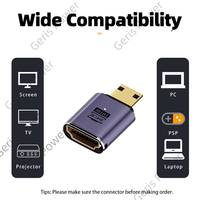 Adaptateur compatible 90/270 degrés, convertisseur mâle/femelle à angle droit, connecteur HD 8K Mini/Micro pour câbles