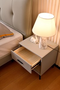 Premium Solid Wood Large Bed Genuine Leather Water Cloud Blue King Bed Pine Wood Soft Bed - Product Image 6