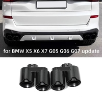 Embouts d'échappement quadruples en fibre de carbone pour BMW X5 G05 X6 G06 X7 G07 M Performance