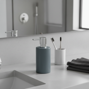 Dispenser di sapone in gres Spirella modello 'Tube' in colore grigio 7 x 16 cm - Product Image 3