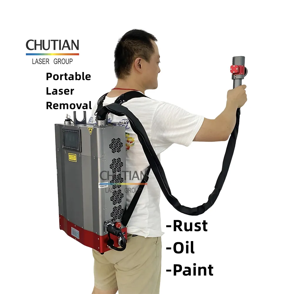 12.5KG Portable Mobile Backpack 100w Pulse Fiber Laser Cleaner Rust Removal Cleaning Machine with Lithium Battery