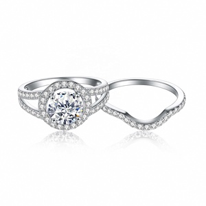 แหวนเซอร์โคเนีย 2-in-1 สำหรับผู้หญิง สไตล์โรแมนติก ชุบโรเดียม เงินแท้ สำหรับวันครบรอบ ขายส่ง - Product Image 3