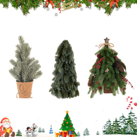 Haute Qualité 14 Pouces Artificielle Mini Arbre De Noël LED Lumières De Bureau Pin Arbre De Noël Toile De Jute Base Figurine De Noël Jouet 35cm