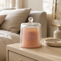 Cloche en verre pour bougie parfumée, cloche en verre avec couvercle, décoration parfumée pour la maison, cadeau, vente en gros, OEM, ODM, fournisseur de marques privées