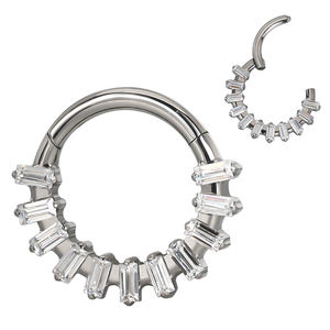 GZN Bijoux de piercing corporel <span class=keywords><strong>Anneau</strong></span> à segment articulé en titane avec baguette orientée vers l'avant <span class=keywords><strong>Anneau</strong></span> d'oreille en forme d'hélice - Product Image 3