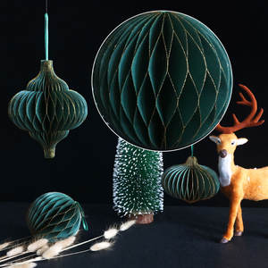 Adorno Navideño <span class=keywords><strong>de</strong></span> Papel con Diseño <span class=keywords><strong>de</strong></span> Panal 3D, Bolas para Árbol <span class=keywords><strong>de</strong></span> Navidad, Colgantes <span class=keywords><strong>Decorativos</strong></span> para Fiesta <span class=keywords><strong>de</strong></span> Navidad - Product Image 3