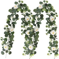 Nouvelle Guirlande Artisanale en Feuilles d'Eucalyptus Argentées, Décoration Moderne pour la Maison, Vigne Artificielle Durable en Plastique, Arbustes de Simulation d'Arbres Verts