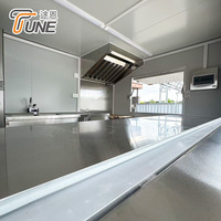 Remorque alimentaire mobile carrée en acier inoxydable, chariot de restauration rapide pour barbecue et tacos, cuisine complète, utilisation extérieure