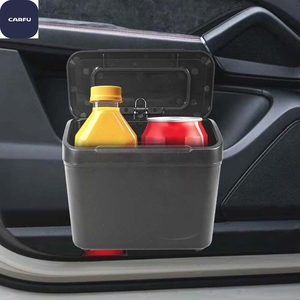 Auto Storage Pocket Washable PP Material Car Van Dust Trash Rubbish Garbage Bin with Lid Car Organizers - Product Image 1