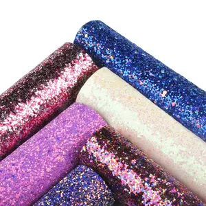 Kain Glitter Chunky S3008 Glitter Kertas Dinding untuk Kerajinan DIY Rumah Pernikahan Dekorasi Glitter Kulit Pu