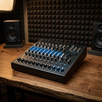 Console de mixage audio professionnelle 12 canaux avec interface USB intégrée pour studio d'enregistrement et diffusion en direct