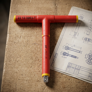 Llave de manivela en T aislada de 3/8" x 197x206.5 mmL 1000V con certificado GS-VDE - Product Image 1