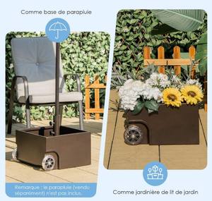 Cuadrada de Metal con 2 Ruedas Universales para Sombrillas con Soporte de Paradol Jardinero Rellenable en - Product Image 5