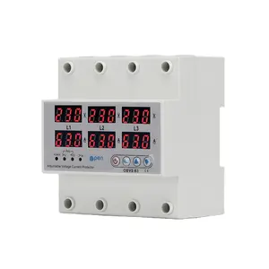 3 Three Phase Voltage Current Relay Protector 100A 63A 60A 220V 3P Over Under Voltage Relay Current Limiter Adjustable Protect