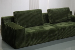 Sofá Modular de 3 Plazas en Corduroy Verde Oliva, Modelo A-29, para Sala de Estar de Apartamento - Product Image 6