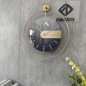 79x70cm với con lắc 2025 hiện đại đồng hồ treo tường kim loại phòng khách phòng ăn phòng ngủ khách sạn đơn giản thời trang sáng tạo đồng hồ treo tường - Product Image 2