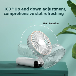 พัดลมพกพาขนาดเล็กแบบพับได้ พร้อมหน้าจอดิจิตอล สำหรับนักเรียน พัดลมคล้องคอ จัดจำหน่ายโดยตรงจากโรงงาน - Product Image 5