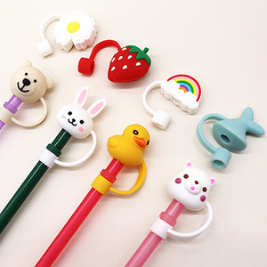 Custom Cartoon Cup Accessories 10mm Large Rubber Kids <strong>Straws</strong> <strong>Hats</strong> Cover <strong>Drinking</strong> Boba <strong>Straw</strong> Topper Charm - Product Image 1