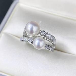 10540 S925 Silver Ring <b>Holder</b> DIY Pearl Accessory <b>Bow</b> Decoration for 9-11mm Beads 6mm Size Findings Type Exclusive for Women - Product Image 2