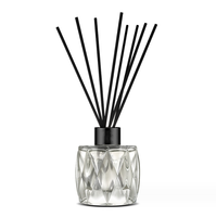 Flacon d'huile aromatique en verre gaufré diamanté de luxe 50ml 100ml, vide, transparent, pour diffuseur à bâtonnets d'aromathérapie, avec bouchon à vis, marque FJ GBA-024