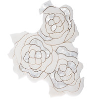 Carrelage en mosaïque de marbre blanc à motifs floraux pour salle de bain, jet d'eau