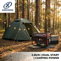 Générateur d'essence refroidi par air Euro 5 de 2,8 kW max, 170F 7HP 212cc, monophasé 230V, 2,5 kW nominaux, démarrage électrique, AVR
