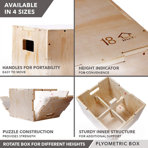 Cajas Pliométricas de Madera 3 en 1 para Entrenamiento de Salto, Resistentes, Antideslizantes, para Gimnasio en Casa - Product Image 6