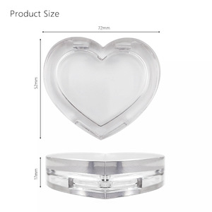 Boîtes d'emballage PS en forme de cœur avec logo couleur personnalisé fard à paupières fard à joues surligneur Contour poudre distributeur maquillage cosmétiques - Product Image 5