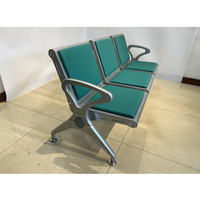 Sillas de Espera para Clientes, Precio de Fábrica, para Exteriores, Aeropuertos, Hospitales, Centros Comerciales, Escuelas, Salones, Oficinas, Asientos en Línea, Hierro, PVC, Cojín de Cuero, 3 Plazas