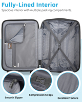 Vente flash : Ensemble de valises légères personnalisables en ABS + PC, style léopard, 3 pièces, style classique, unisexe, avec serrure TSA, chariot en fer