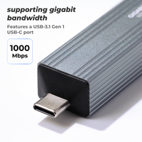 Carte réseau USB 3.2 Gen1 Type-C mâle vers RJ45 2.5G 2500 Mbps, coque en aluminium avec logo laser, stock neutre pour revendeurs en gros