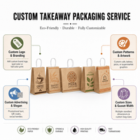 Sacs de courses en papier kraft recyclables, emballages personnalisés pour emporter, pour café, épicerie, pizza, restaurant, usage commercial
