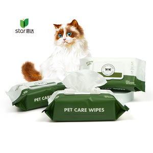 Tisu basah hewan peliharaan organik air perawatan ramah lingkungan OEM sekali pakai untuk anjing - Product Image 1
