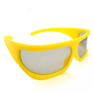 Lunettes 3D polarisées linéaires à <span class=keywords><strong>grand</strong></span> cadre jaune pour les cinémas 3D 4D 5D 6D, lunettes 3d Passive lunettes linéaires pour les films 3D - Product Image 2