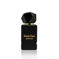 Bonne vente couleur d'encre 50MI bouteille de parfum noir bouteille de parfum 100MI carré bouteille de parfum avec boîte d'emballage et couvercle unique