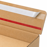 Boîte d'expédition en carton auto-adhésive recyclable, impression personnalisée du logo, emballage en carton ondulé pour vêtements, cadeaux et électronique