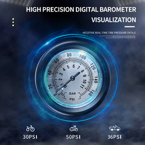 Pompe à air multifonction pour vélo de route en aluminium ABS pour vélo d'extérieur avec manomètre Pompe à pied pour vélo - Product Image 6