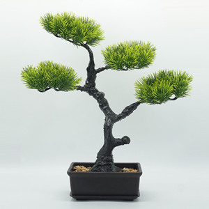 Vente chaude Plantes artificielles en pot Bonsaï Arbre de bureau Décoration Faux plantes Plante artificielle à feuilles persistantes Pin <span class=keywords><strong>japonais</strong></span> Bonsaï - Product Image 1