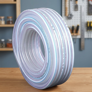 Flexible Reinforced PVC Braided Garden <b>Hose</b> 1/2 3/4 1 Inch Colorful Transparent Round Plastic Tube 20m 30m <b>50m</b> 100m - Product Image 2