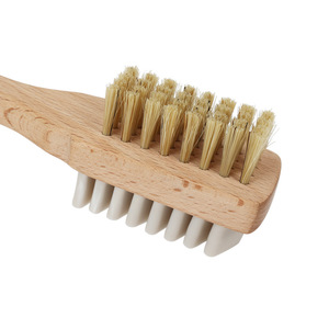 Ensemble de brosses à chaussures Yingte, 2 pièces, manche en bois, nettoyage du daim et du cuir, avec boucle de suspension, pour le soin des baskets et des chaussures - Product Image 3